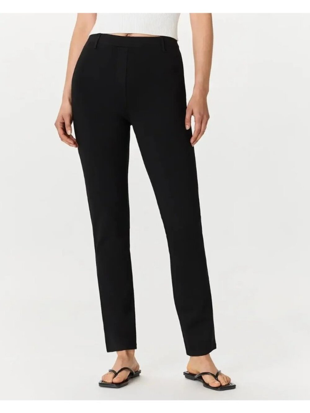 Quince Ultra Stretch Ponte Pants Black Straight Leg Office Workwear Size S NWOT